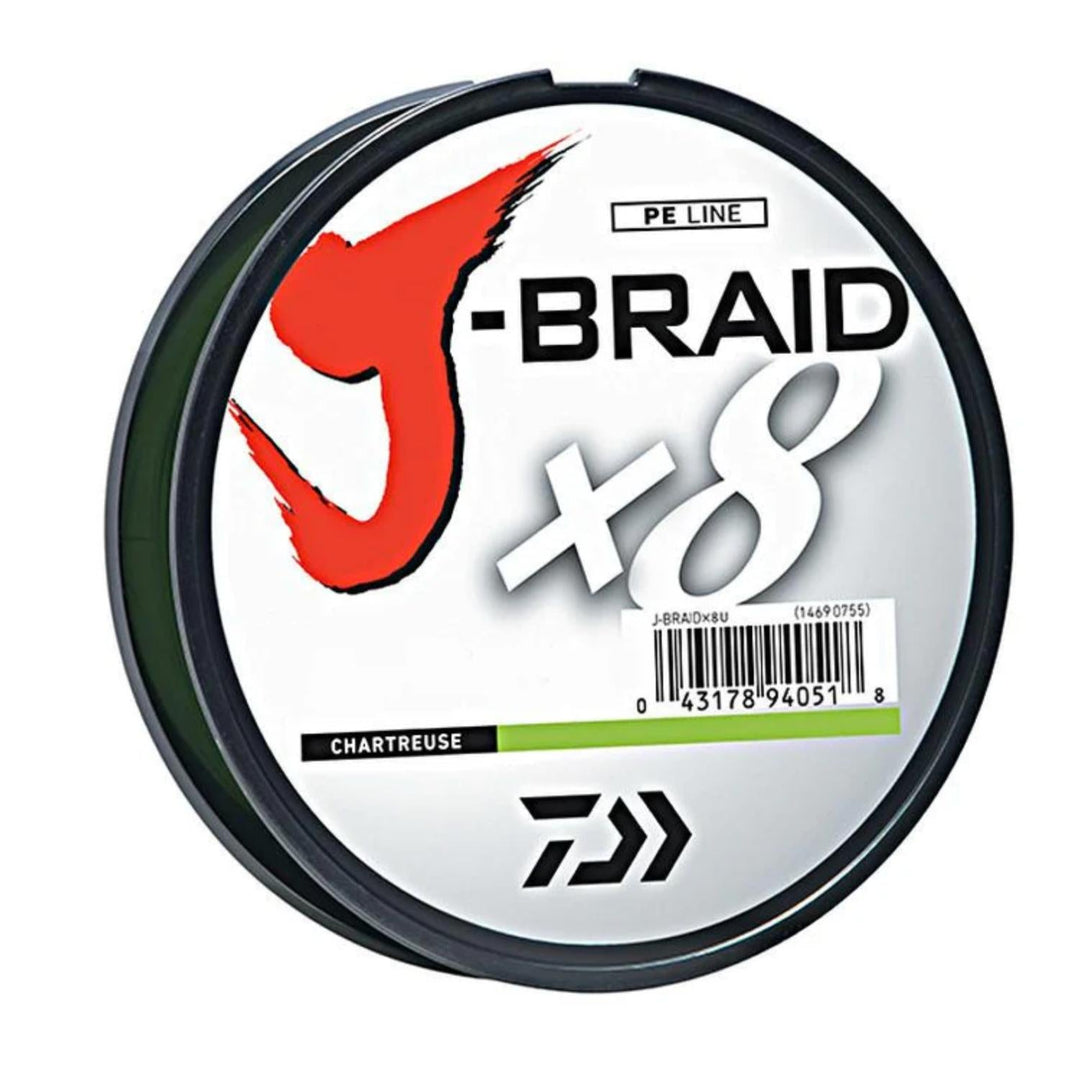 Daiwa J - Braid X8 330 Yard SpoolsChartreuse
