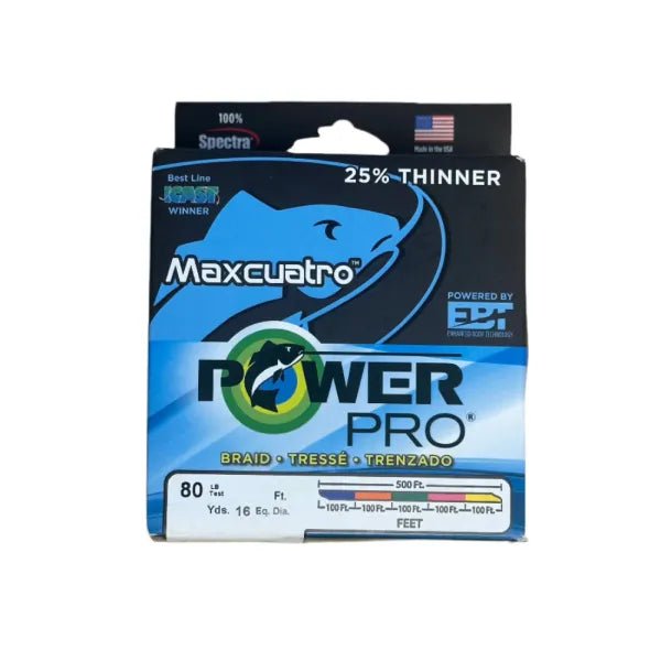 powerpro 33400400500e maxcuatro spectra ht braided fishing line Power Pro The braid uses a 4 Power Pro Maxcuatro Braided Fishing