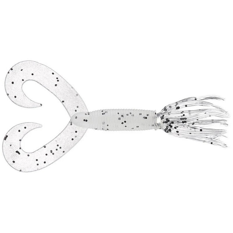 YamamotoYamamoto Double Tail Hula Grub - Spider JigsClear w/ Large Black FlakeYAM - 97 - 10 - 187