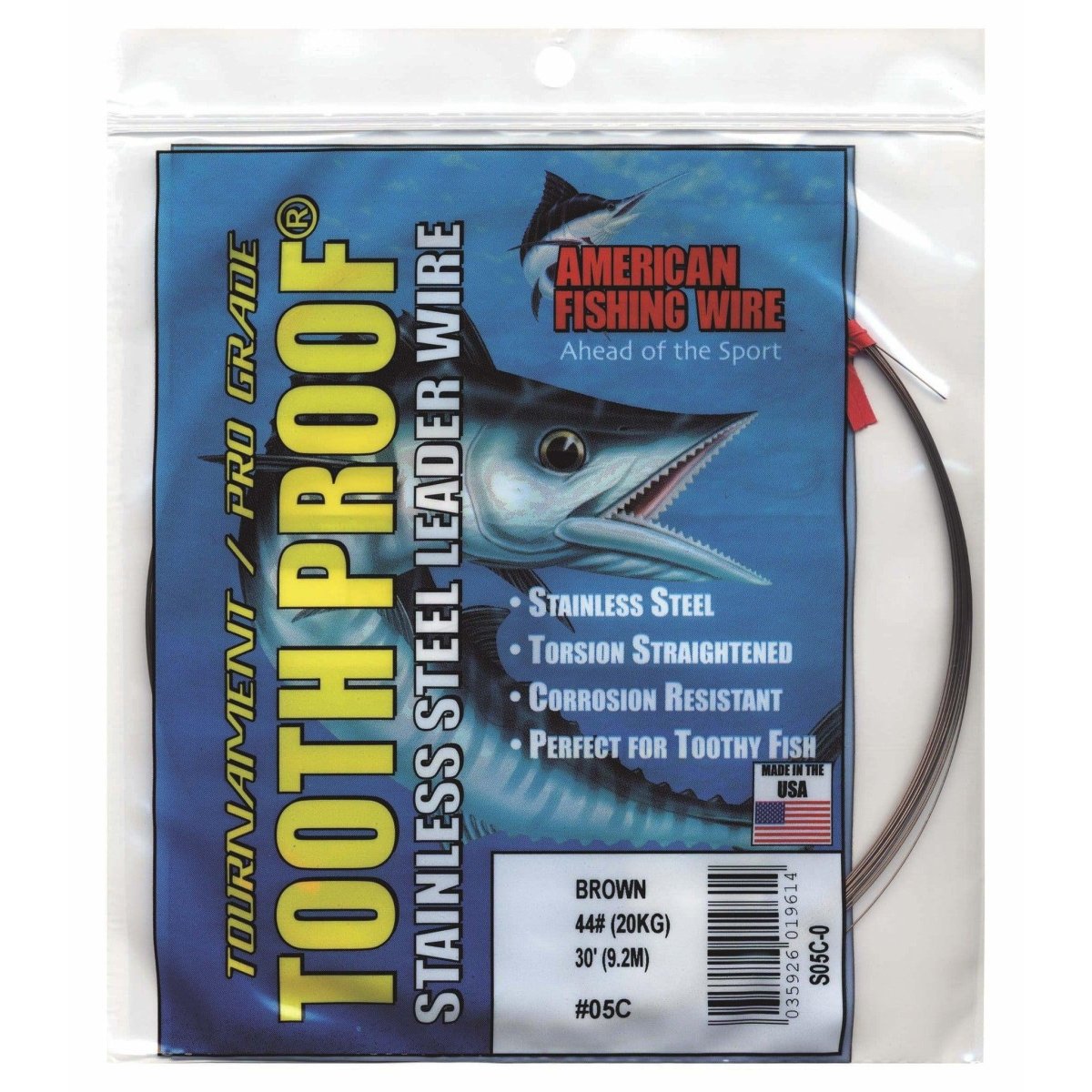 AFW Tooth Proof Stainless Steel Wire Leader Camo44lb