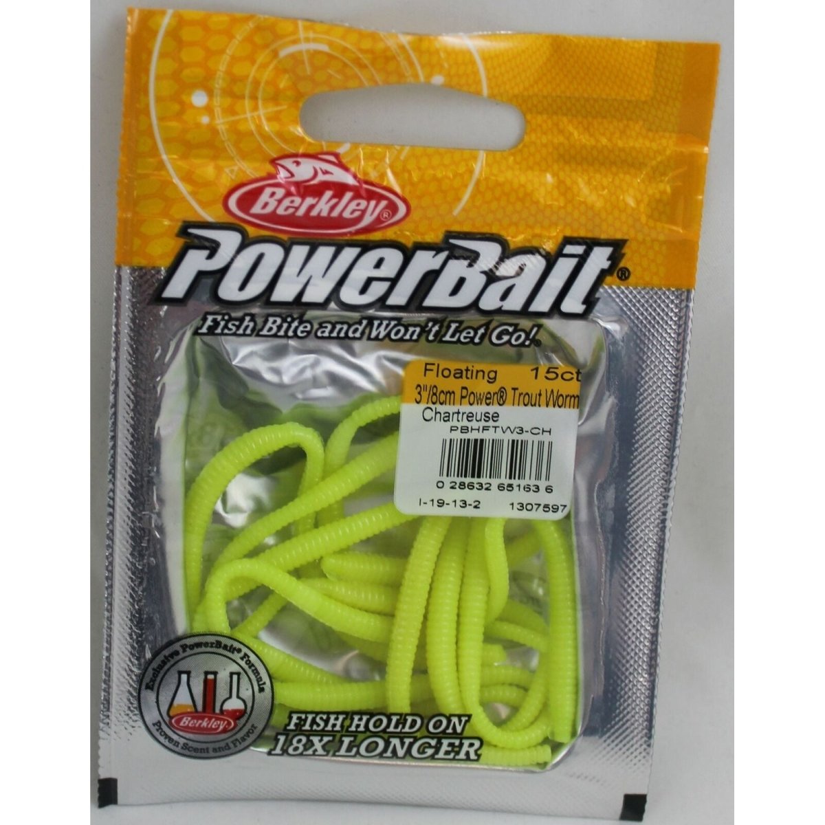 Berkley Powerbait Floating Trout Worms 3"Chartreuse
