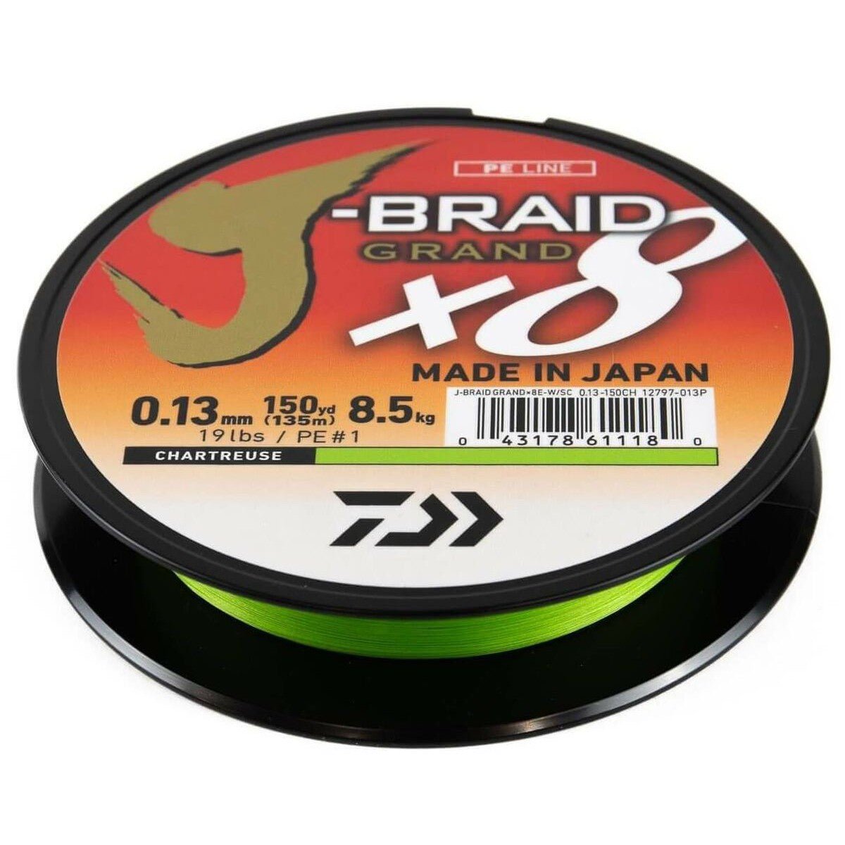 Daiwa J-Braid Grand X8 Chartreuse / 10lb