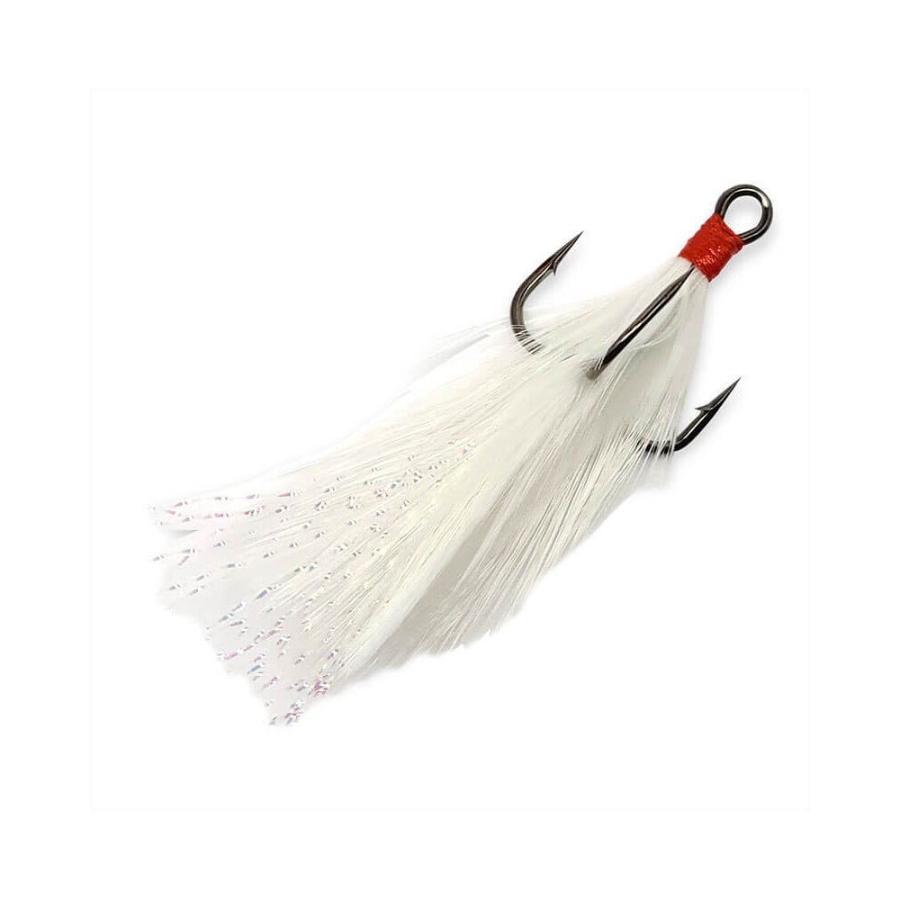 Gamakatsu Feathered Treble Trailer HooksSize 6 White