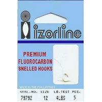 brominated vegetable oil tiny fish hooks Izorline Fluorocarbon Snelled Trout Leaders 2lb Line Size 14 Small Egg Hook 5 Per Pack