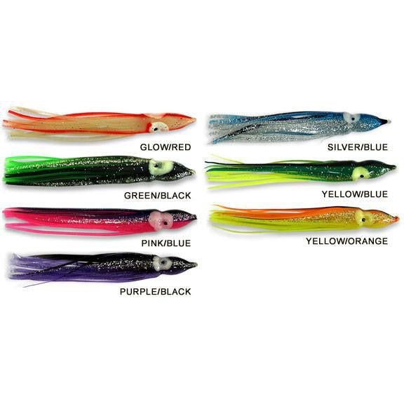 fish lure skirts Lead Masters Hoochie Squid Skirts Tuna, Salmon & Saltwater Trolling Yellow/Blue