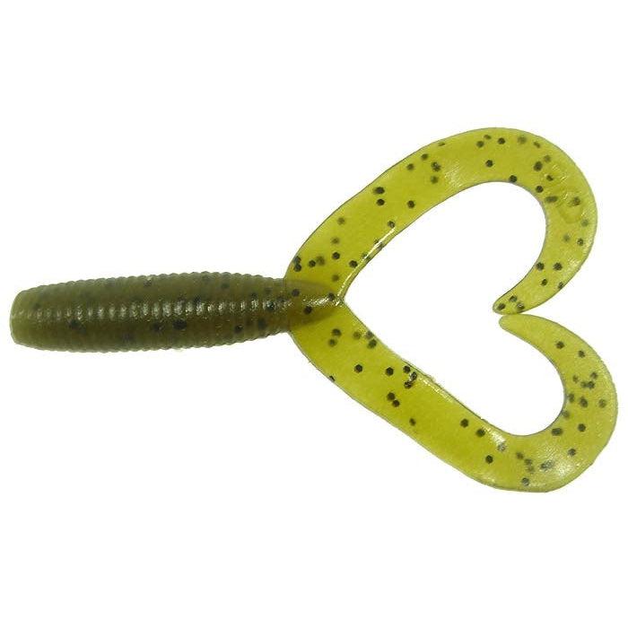 double tail grub fishing lures Yamamoto Double Tail Grub 4" / Green Pumpkin Black Flake