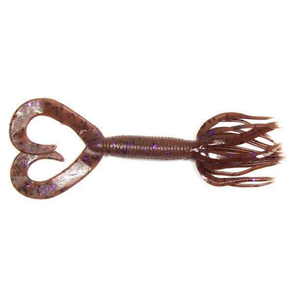 YamamotoYamamoto Double Tail Hula Grub - Spider JigsCinnamon w/ Black & Purple FlakeYAM - 93 - 10 - 221