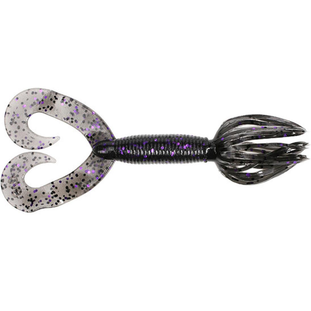 YamamotoYamamoto Double Tail Hula Grub - Spider JigsSmoke w/ Black & Purple FlakeYAM - 97 - 10 - 157