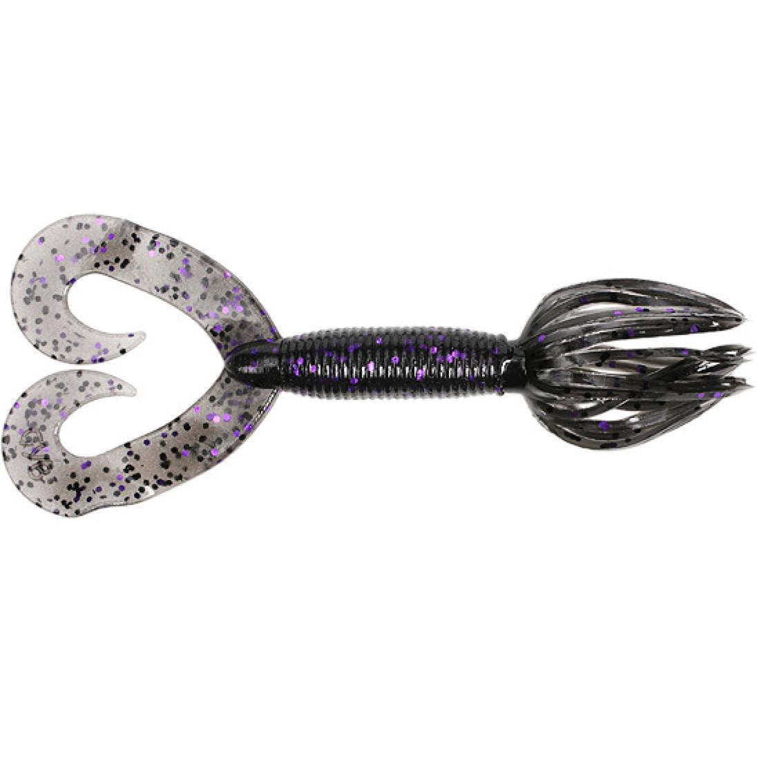 YamamotoYamamoto Double Tail Hula Grub - Spider JigsSmoke w/ Black & Purple FlakeYAM - 97 - 10 - 157