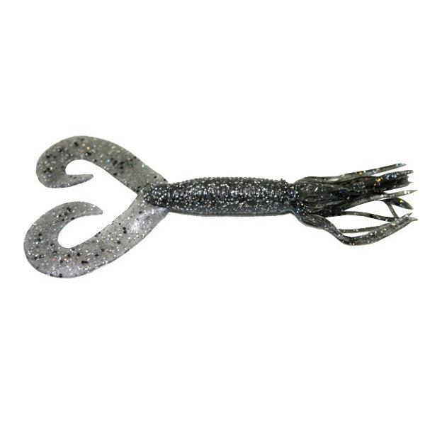 YamamotoYamamoto Double Tail Hula Grub - Spider JigsSmoke w/ Black & Hologram FlakeYAM - 97 - 10 - 238