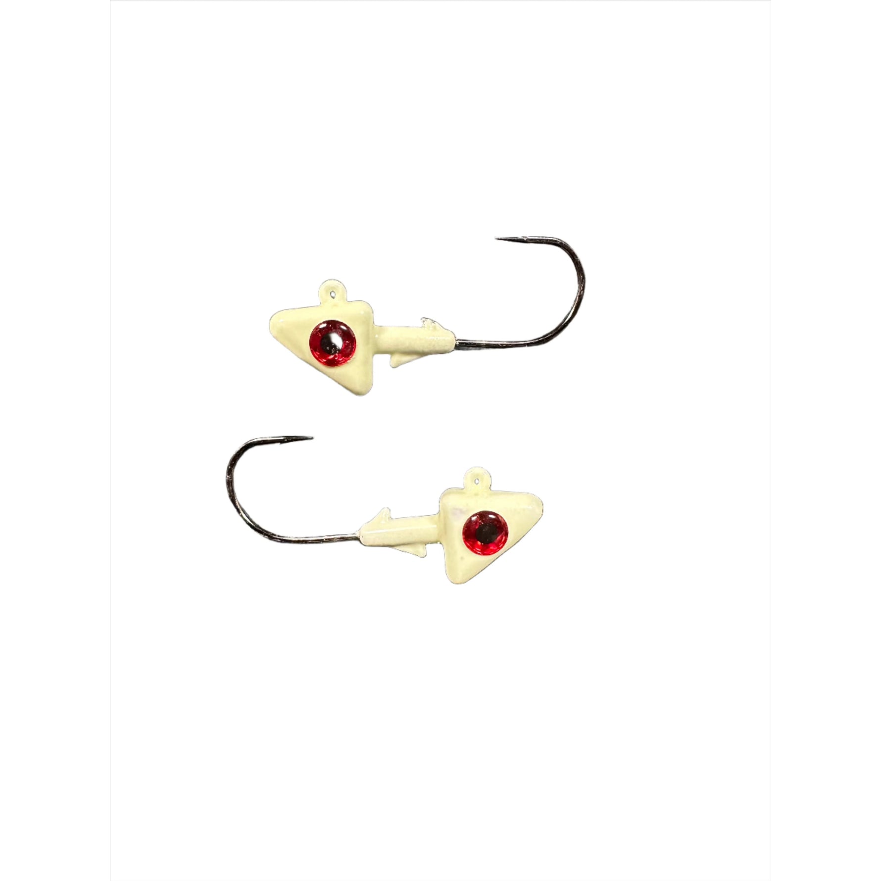 Dolphin Tckl Arrowhead Eyes Jig Glow Wht 3/4 oz 6/0