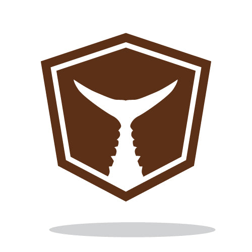 Tackle Express Logo with tuna tail shield on a white background