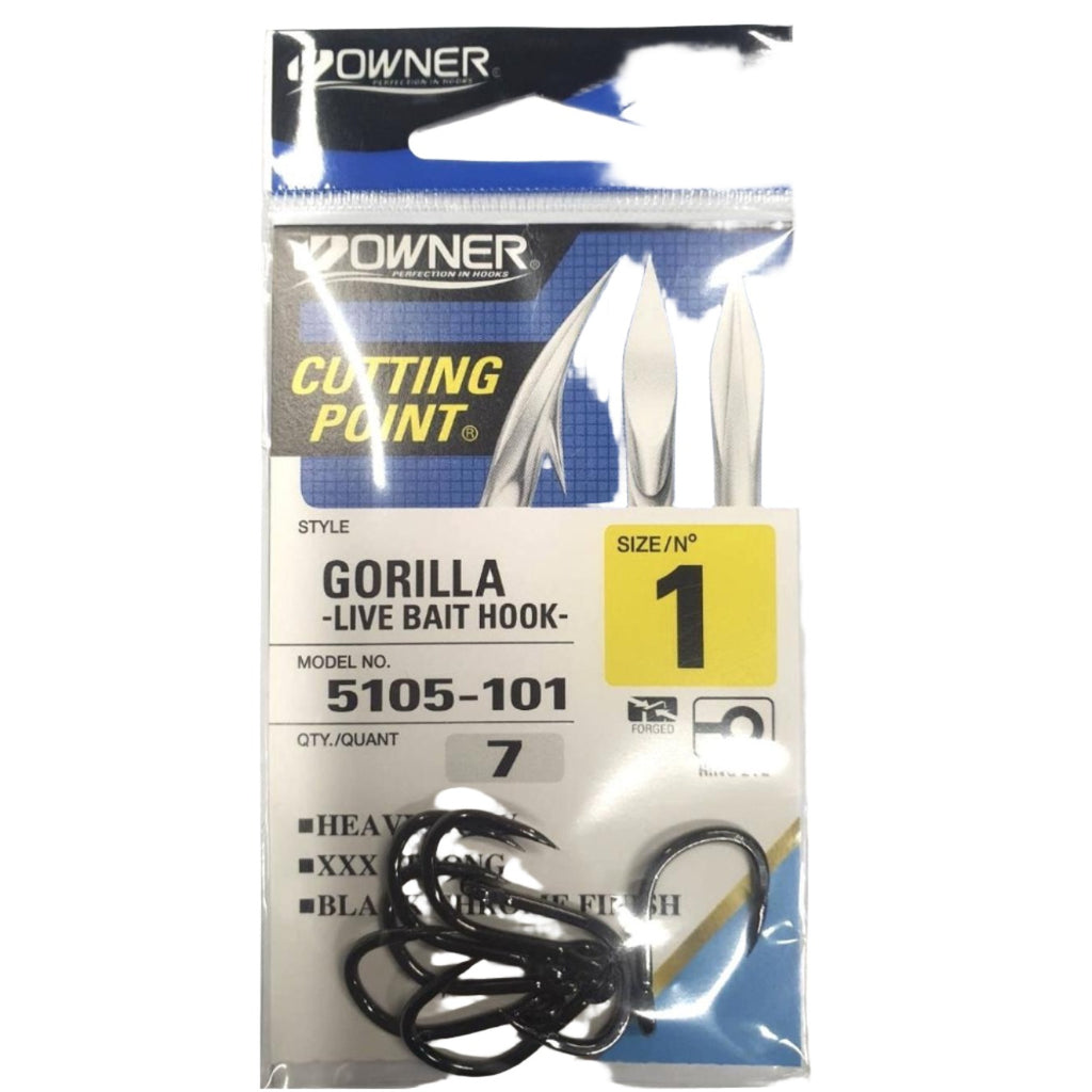 Owner Cutting Point Gorilla Live Bait Hook Size 3/0
