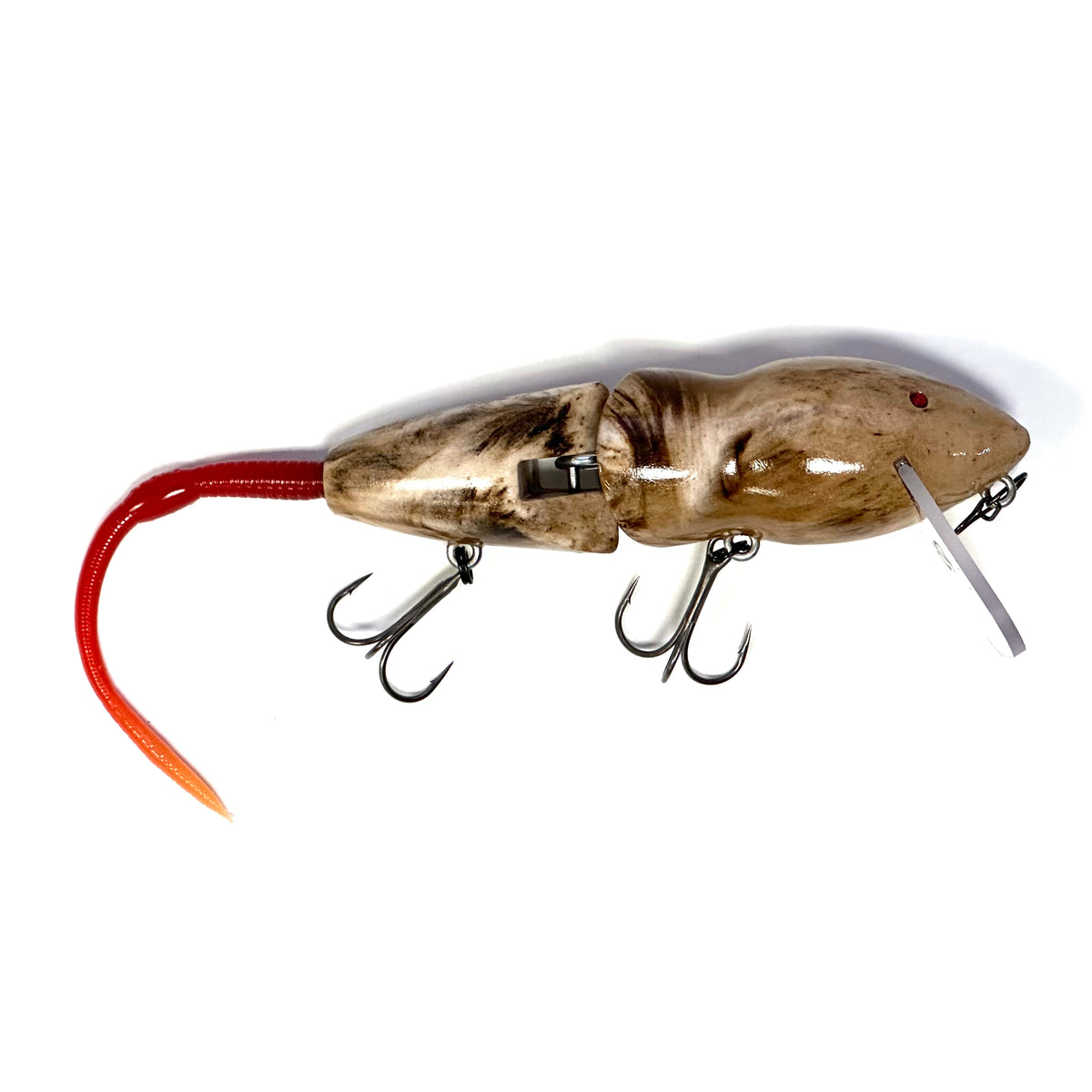 Brown White Swirl w/ Red Natural Tail