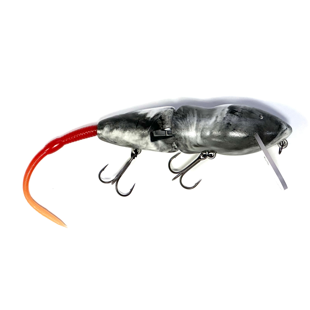Black White Swirl w/ Red Natural Tail