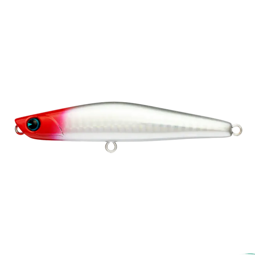 A Yoichi 99 Ballista fishing lure shown horizontally on a white background, with a red front head and a metallic silver body. The brand name 'YOICHI' and model name '99 BALLISTA' are printed below the lure.