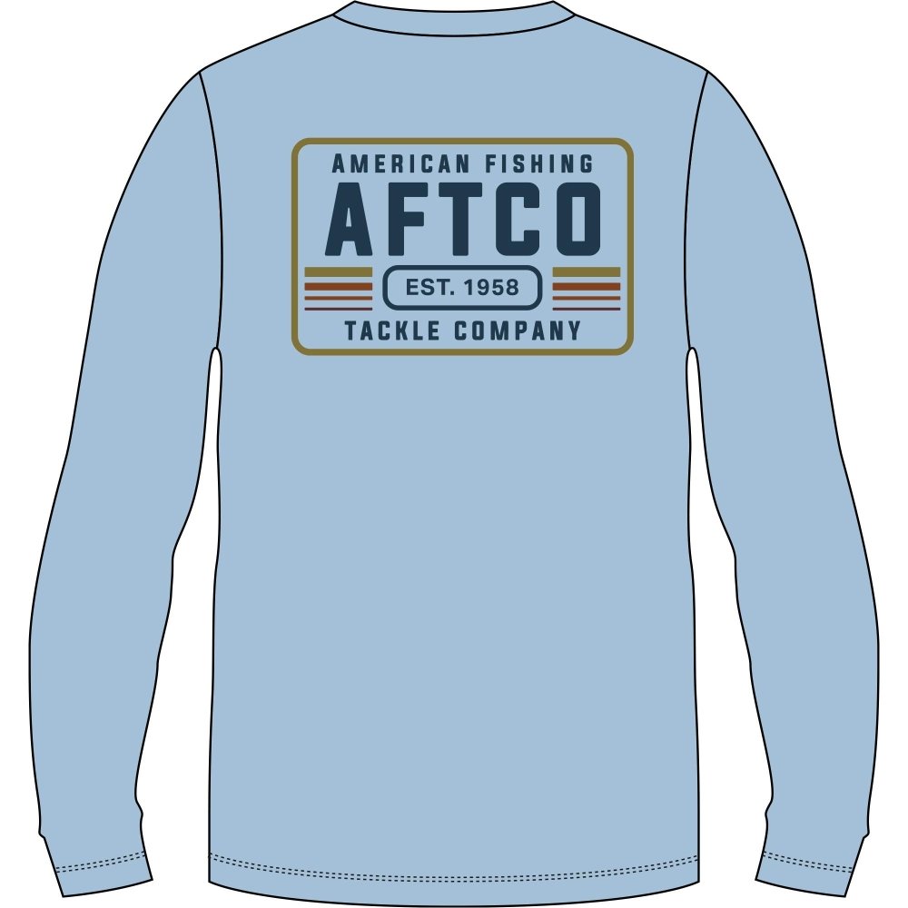 Aftco License Plate UVX Performance Shirt - Airy Blue Heather