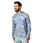 Aftco Ocean Bound Hooded Performance Shirt - Blue Shoreline Camo