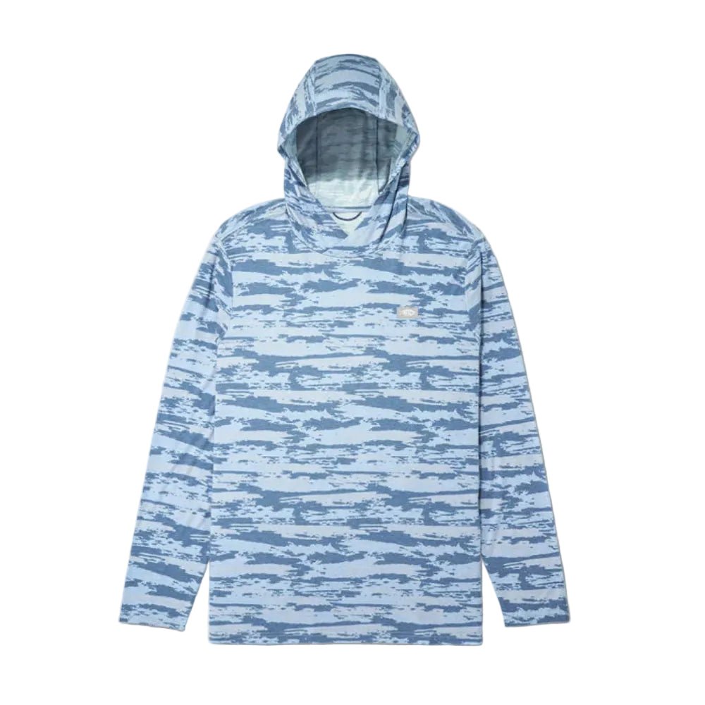 Aftco Ocean Bound Hooded Performance Shirt - Blue Shoreline Camo