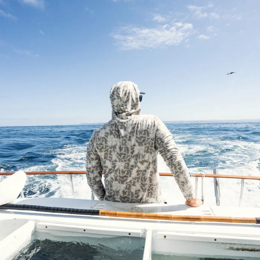 Aftco Ocean Bound Hooded Performance Shirt - Sand Grouper Camo