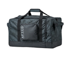 Black duffel bag with AFTCO logo on a white background