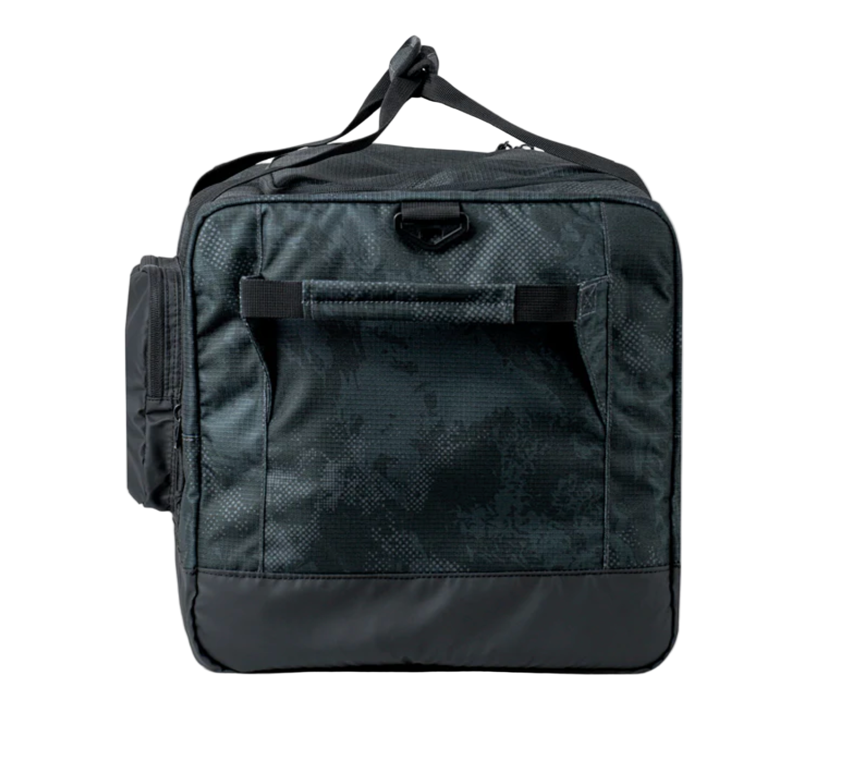 Black backpack on a white background