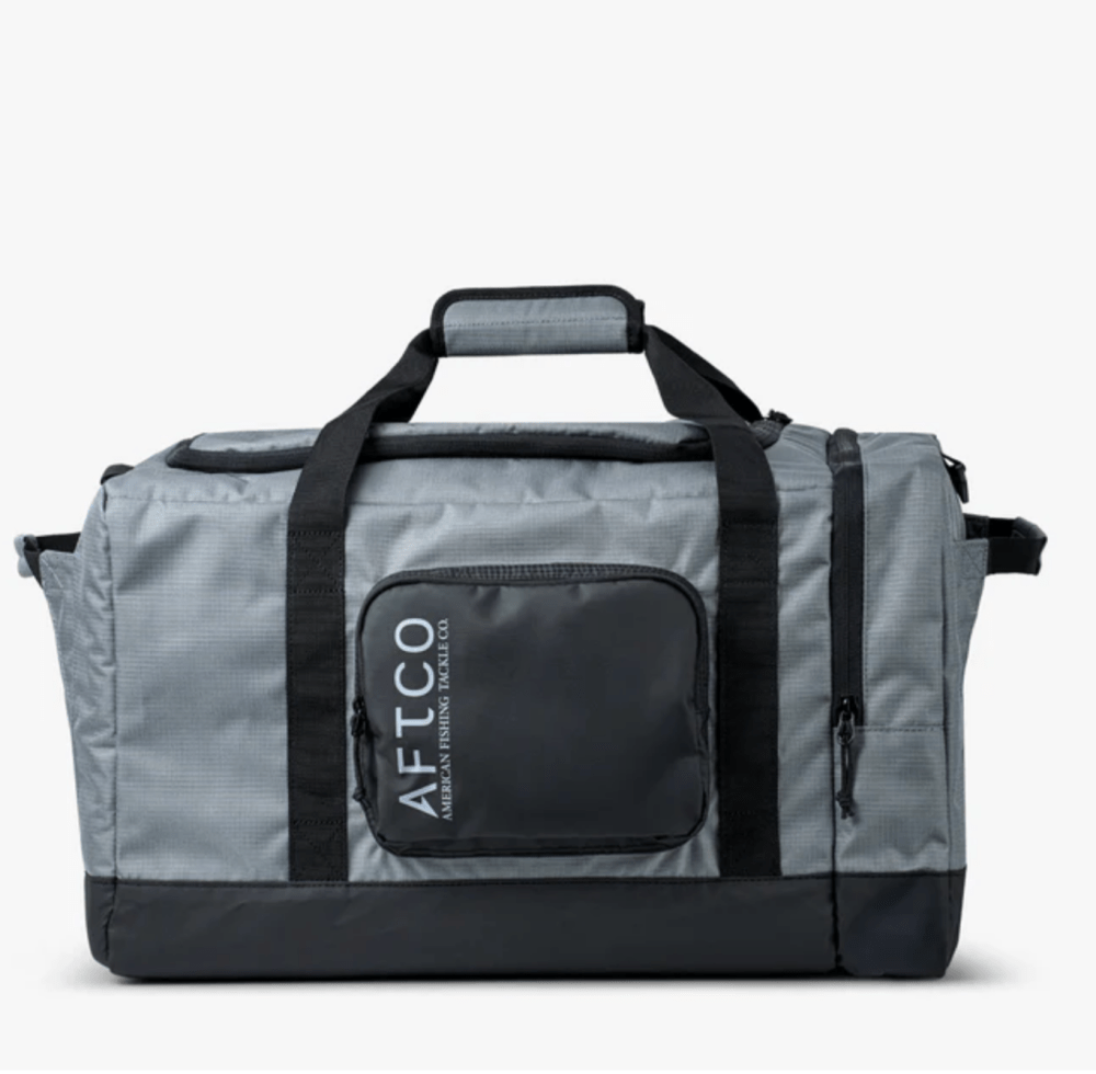 AFTCOAFTCO Boat Bags - Tackle BagsGray and black duffel bag with AFTCO logo on a white background