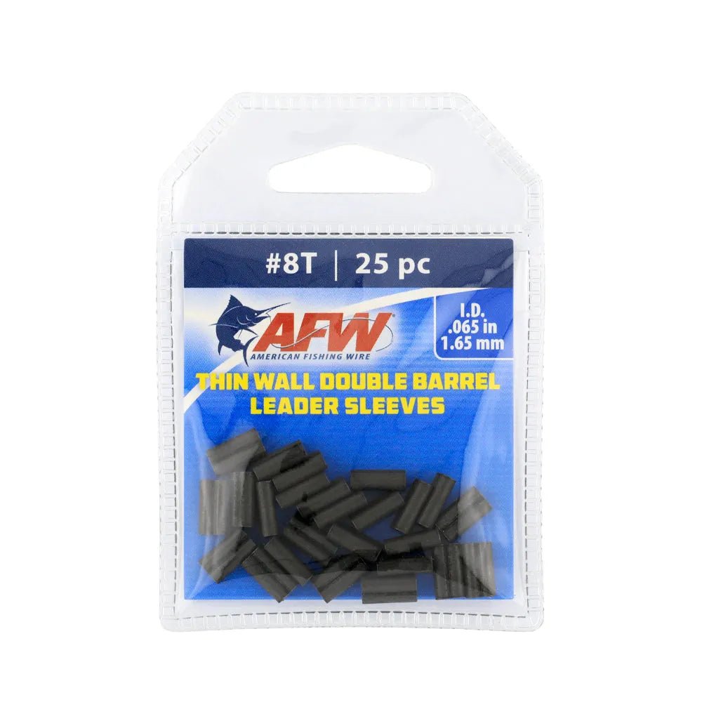AFW Thin Wall Double Barrel Leader Sleeves - Black Nickel Crimps