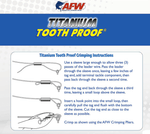 AFWAFW Titanium Tooth Proof Leader Wire Black Oxide - WireFishing line crimping instructions with AFW logo on a white backgroundSTIO30B - 15FT