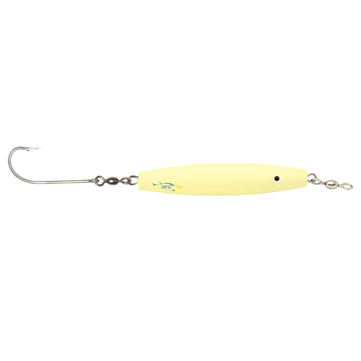 Ahi Assault Diamond Jig Single Hook – 1–14 oz Glow Eye Saltwater