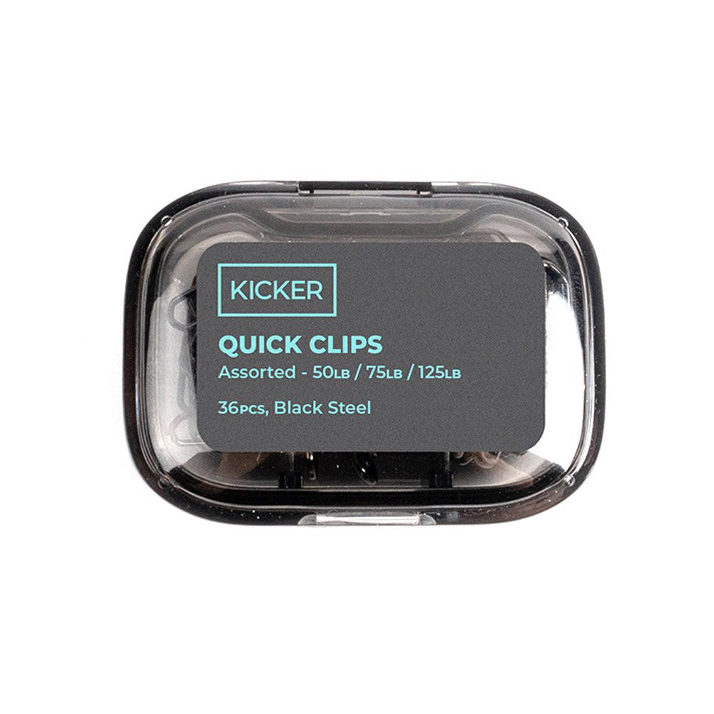 Kicker Fishing Quick Clips- Assorted 36 Pack Black Steel