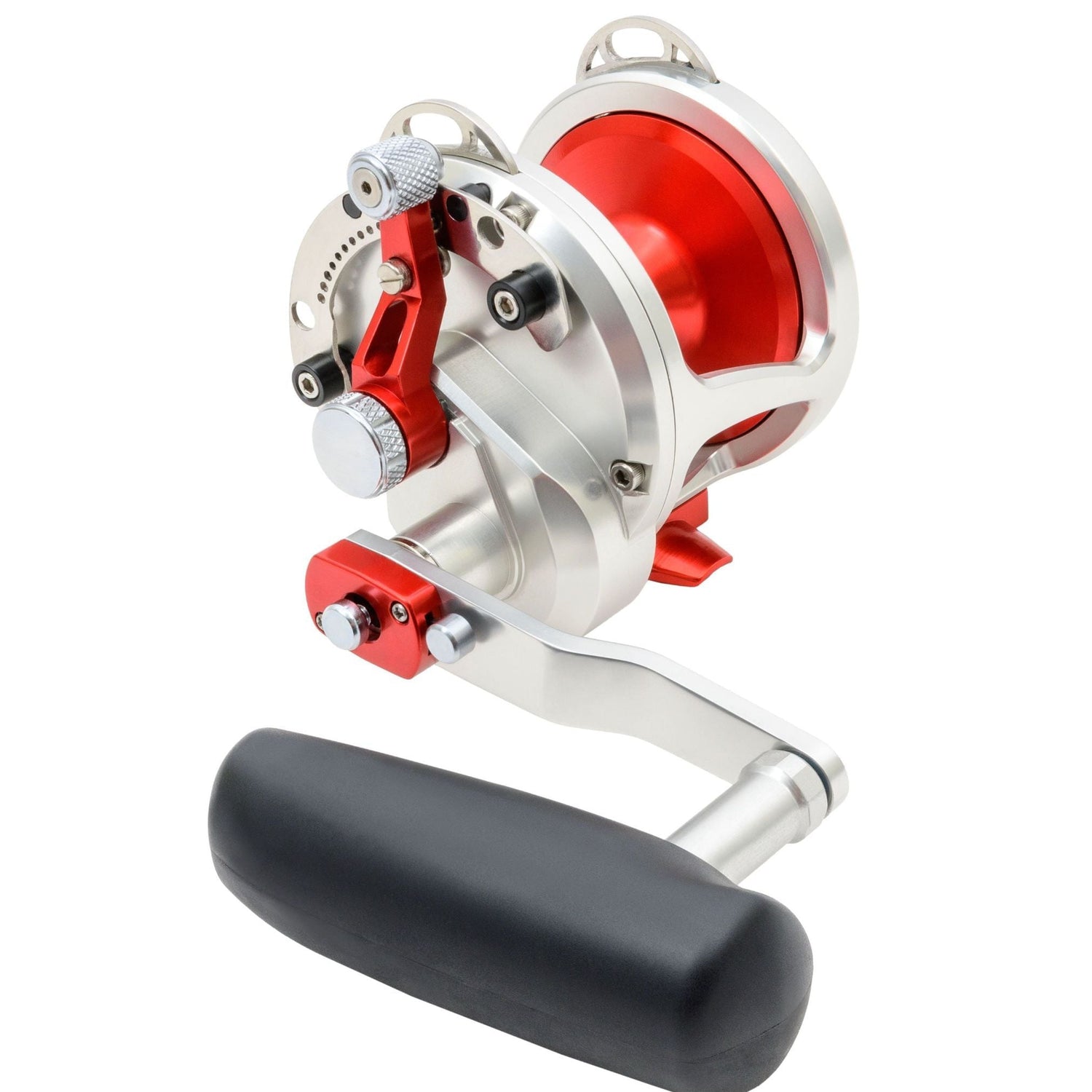 AvetAvet HX 5/2 Raptor Plus MC - Conventional Lever Drag ReelsHX 5/2 Silver/Red Raptor PLUS M.C.