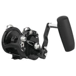 AvetAvet HXW 5/2 Raptor Plus Non - MC 2 Speed Reels - Conventional Lever Drag ReelsBlack fishing reel with handle on a white backgroundHXW5/2RAP - PLUS - BLACK