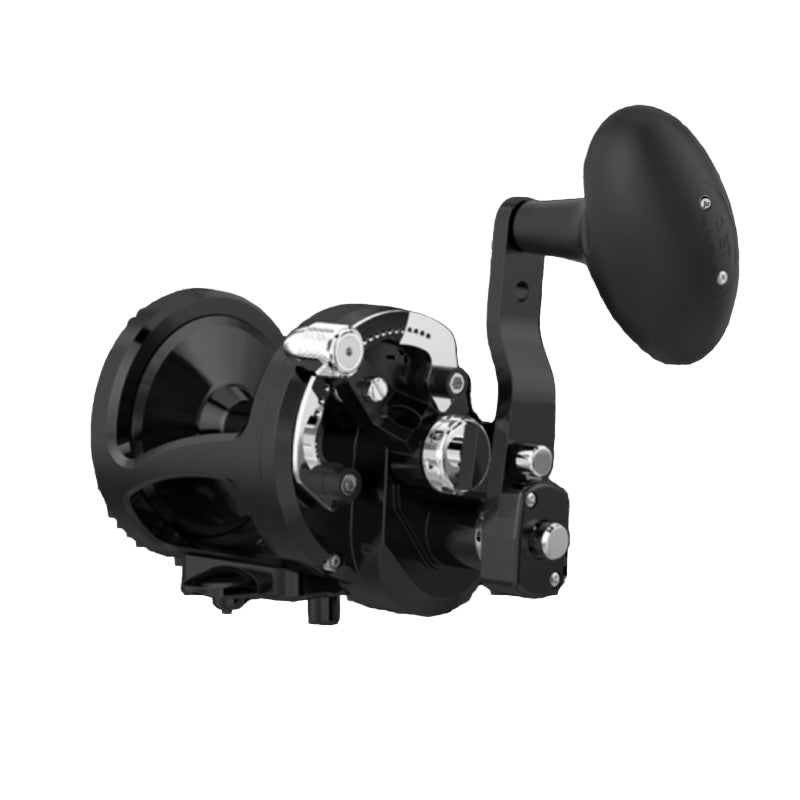 AvetAvet MXL 6/3 Raptor Plus MC 2 Speed Reels - Conventional Lever Drag ReelsBlack and silver fishing reel on a transparent backgroundMXL6/3RAPMC - PLUS - BLK