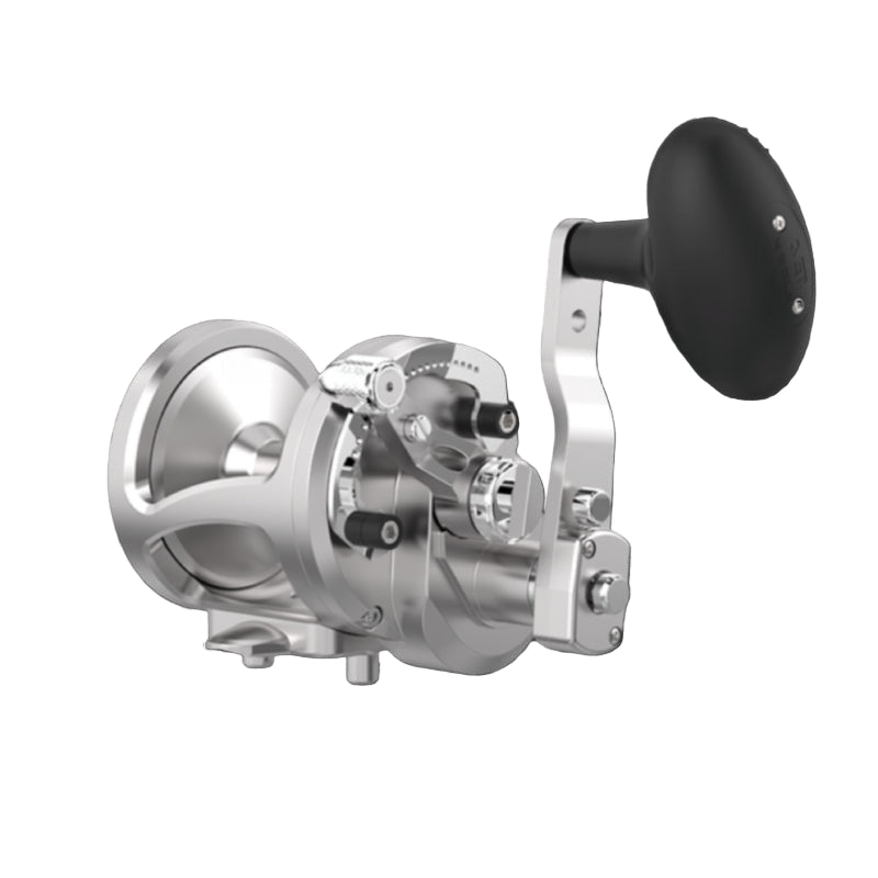 AvetAvet MXL 6/3 Raptor Plus MC 2 Speed Reels - Conventional Lever Drag ReelsMetallic fishing reel on a transparent backgroundMXL6/3RAPMC - PLUS - SIL