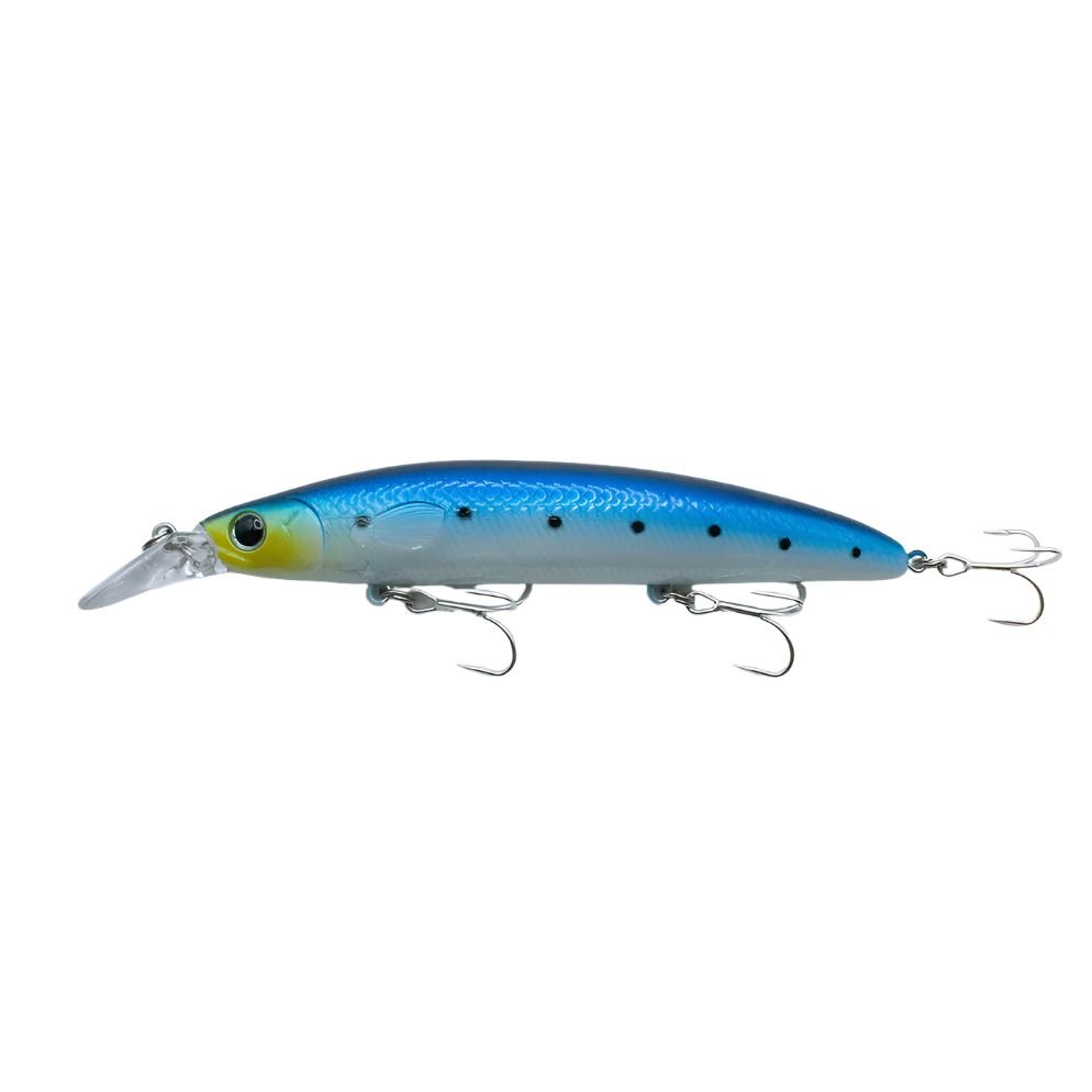 blue saltwater fishing lure Battlestar 115 Saltwater Jerkbait, Glow White Sardine