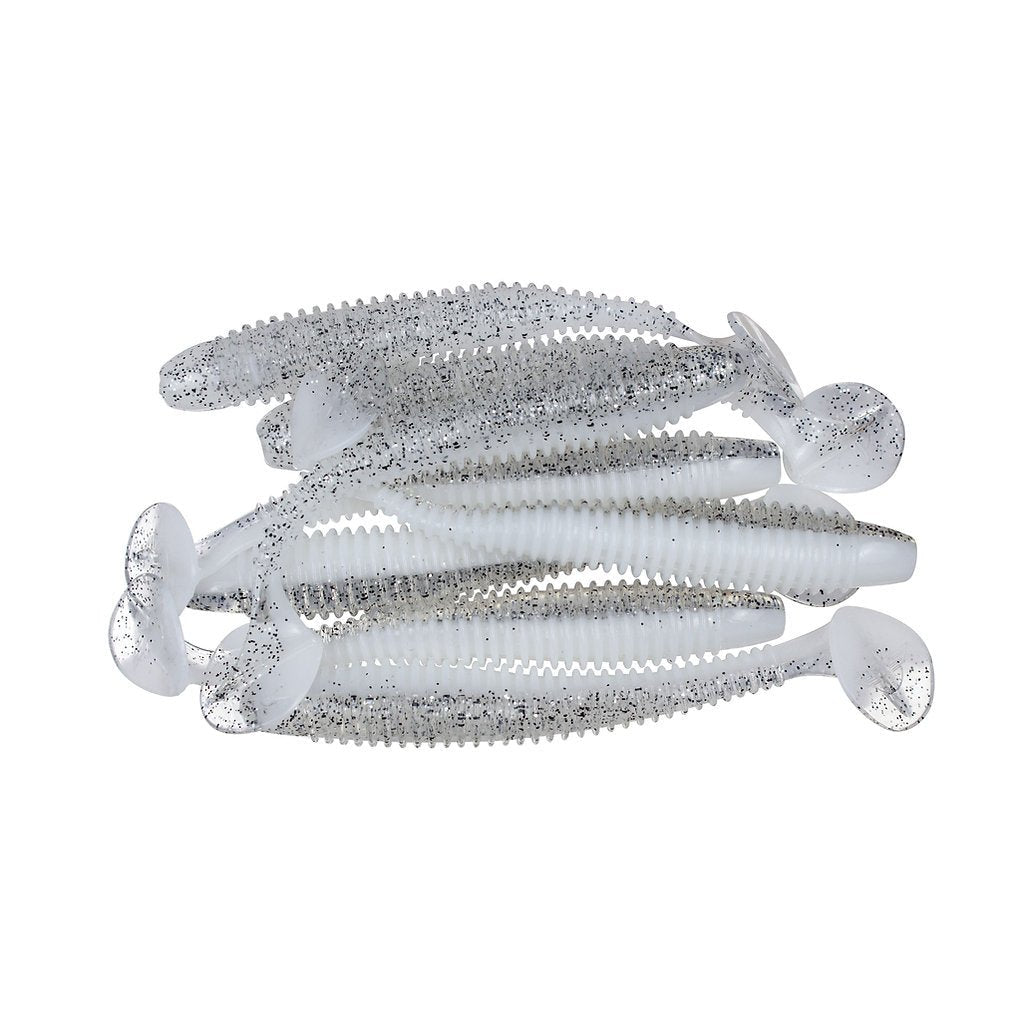 BattleStarBattlestar Rib Bait Swimbaits - Small Soft SwimbaitsShiny White Reverse MinnowBS - 3RB - SWRM