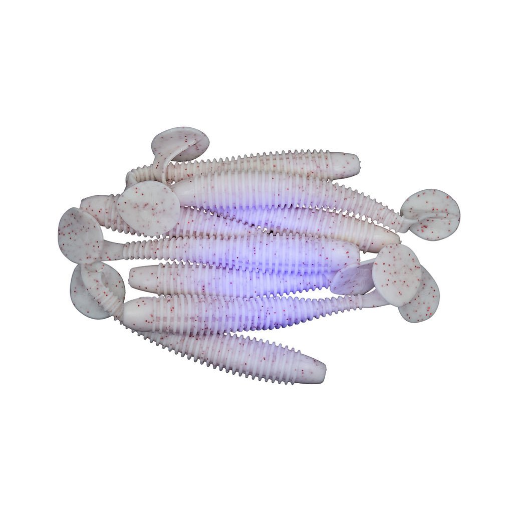 BattleStarBattlestar Rib Bait Swimbaits - Small Soft SwimbaitsUV White Red FlakeBS - 3RB - UWRF
