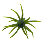 A green artificial fishing lure shaped like a small sea anemone or starburst, photographed on a plain white background.