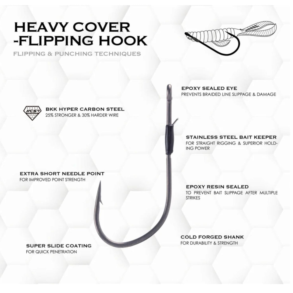 BKKBKK Armor Point heavy Cover Flipping Hooks - Single HooksBKK Armor Point heavy Cover Flipping HooksA - EW - 8002