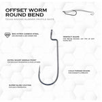 BKKBKK Armor Point Offset Worm Round Bend Hooks - Single HooksBKK Armor Point Offset Worm Round Bend HooksA - EW - 8303
