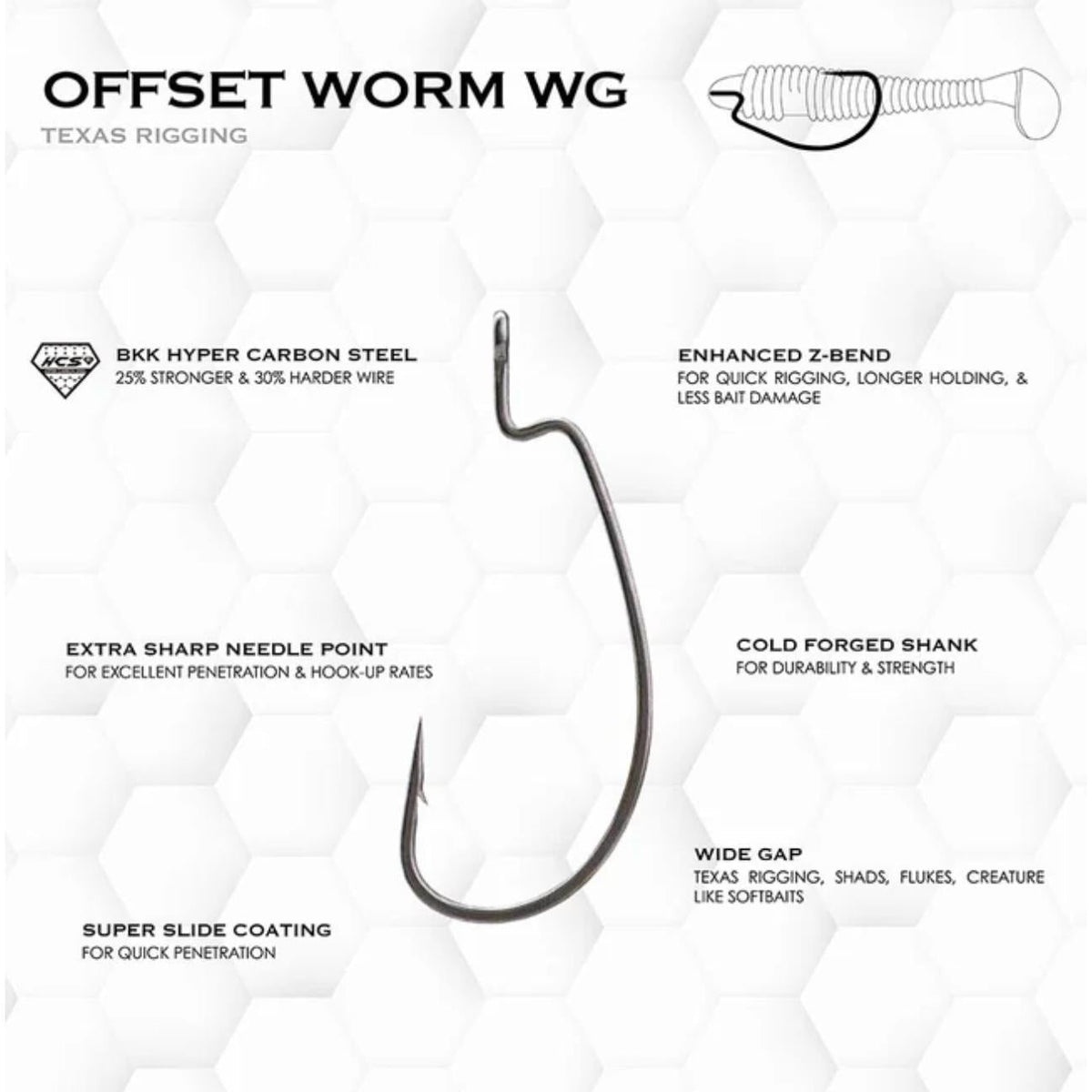BKKBKK Armor Point Offset Worm Wide Gap - Single HooksBKK Armor Point Offset Worm WGA - EW - 8102