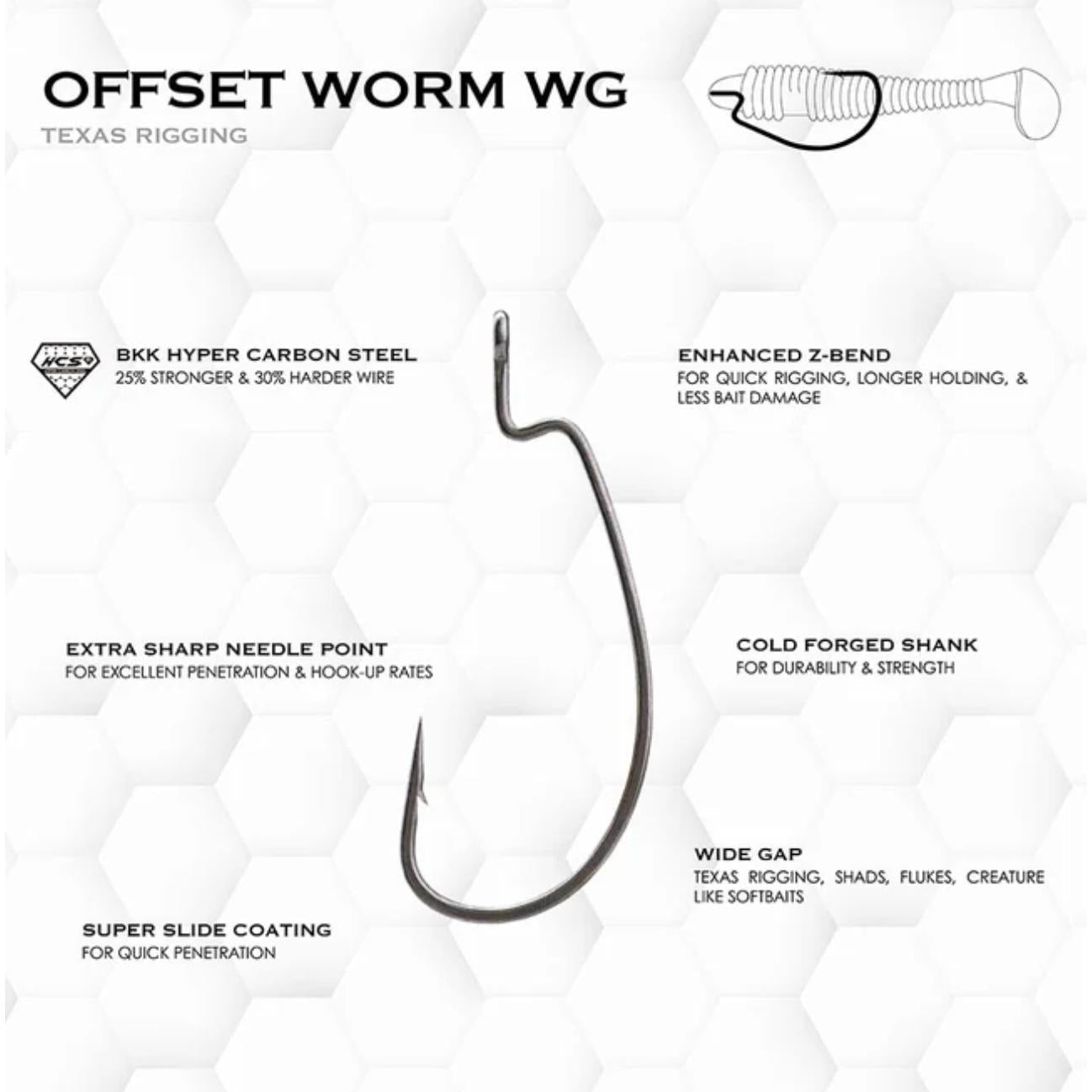 BKKBKK Armor Point Offset Worm Wide Gap - Single HooksBKK Armor Point Offset Worm WGA - EW - 8102