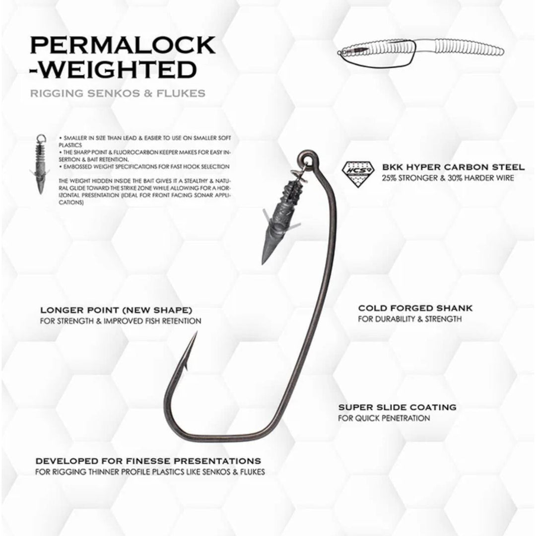 BKKBkk Armor Point Permalock Weighted Hook - Single HooksBkk Armor Point Permalock Weighted HookA - EW - 8430