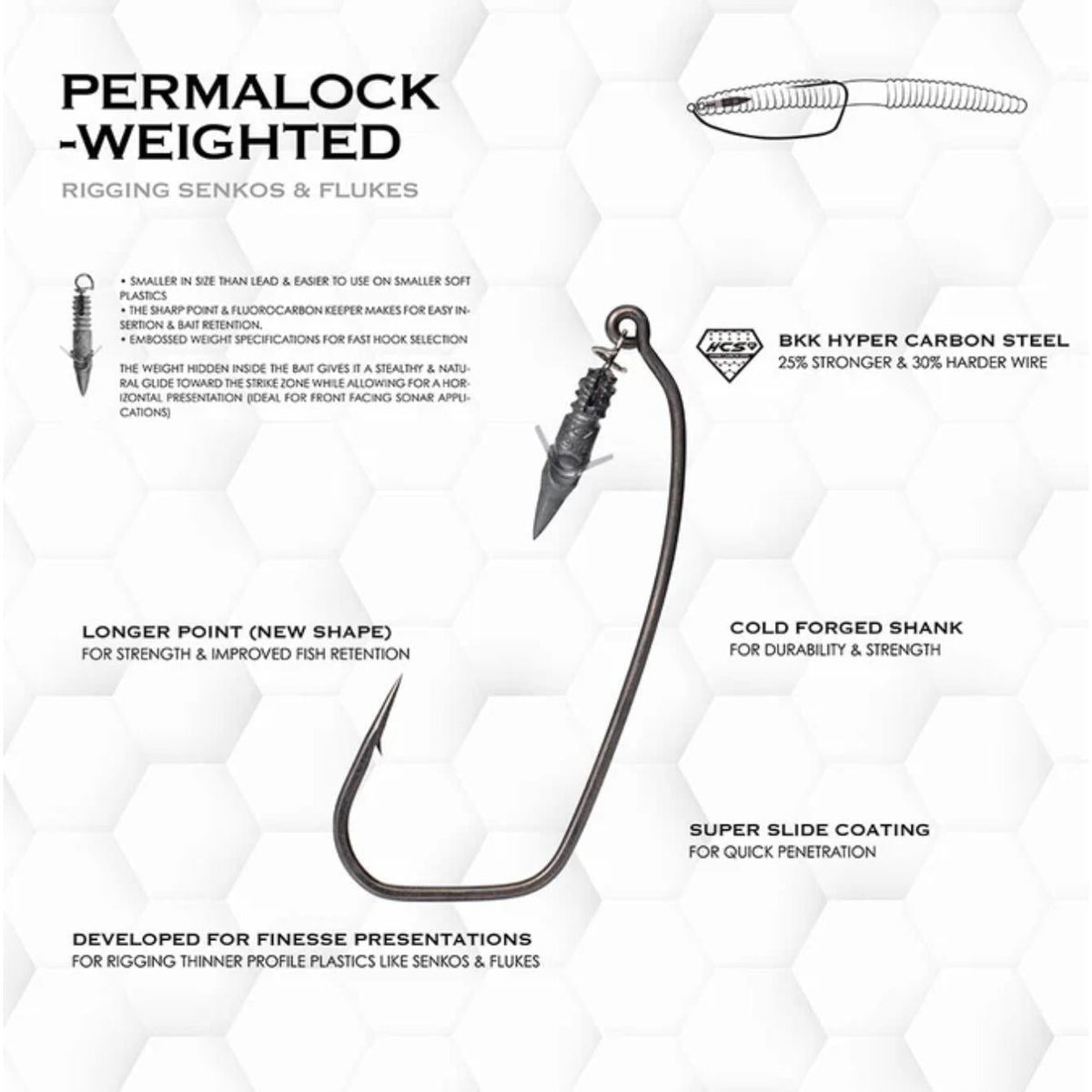 BKKBkk Armor Point Permalock Weighted Hook - Single HooksBkk Armor Point Permalock Weighted HookA - EW - 8430