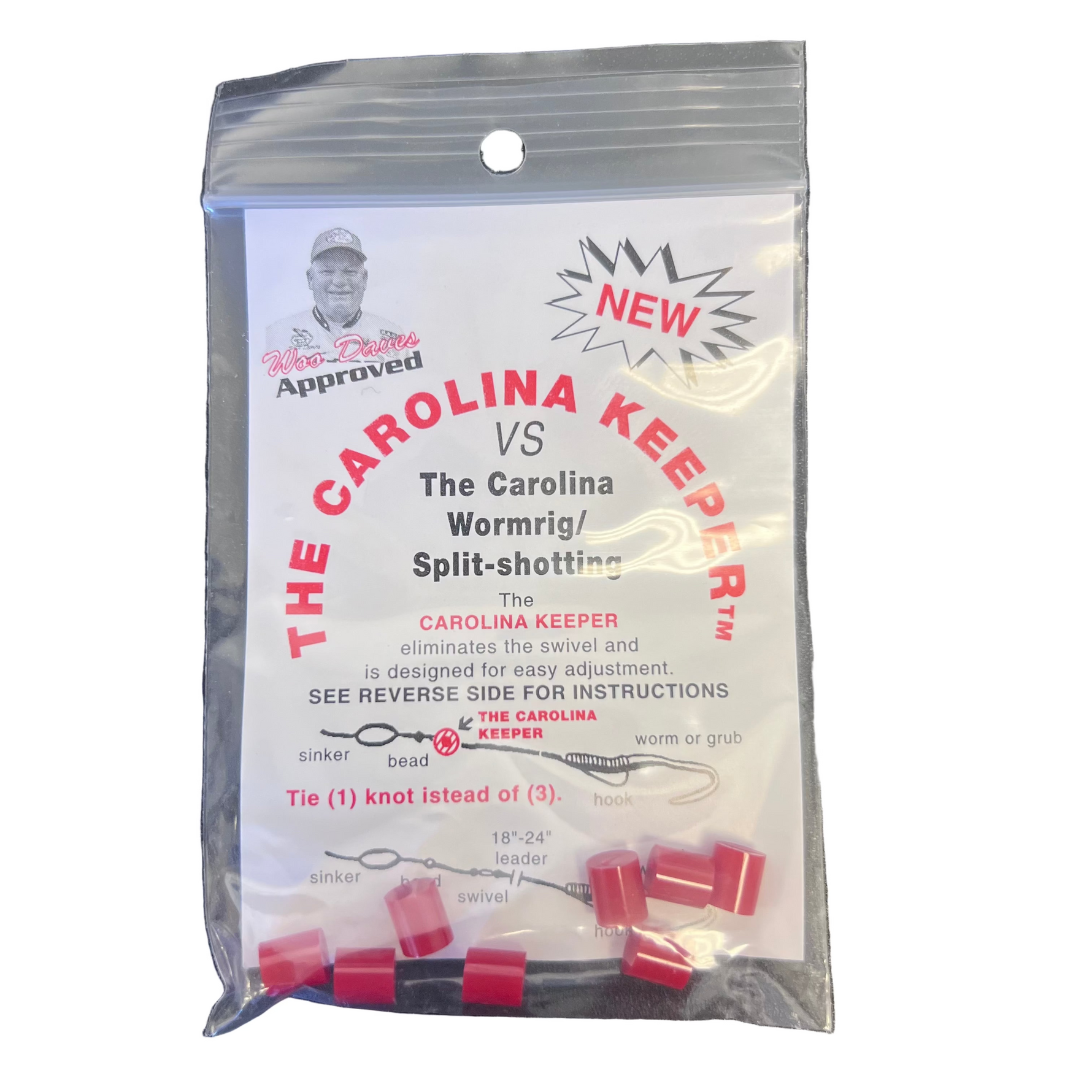 Packaged product labeled 'The Carolina Keeper' on a dark background