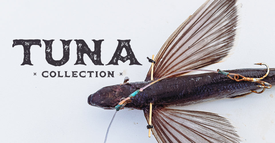 Rigged flying fish with 'TUNA Collection' text on a white background