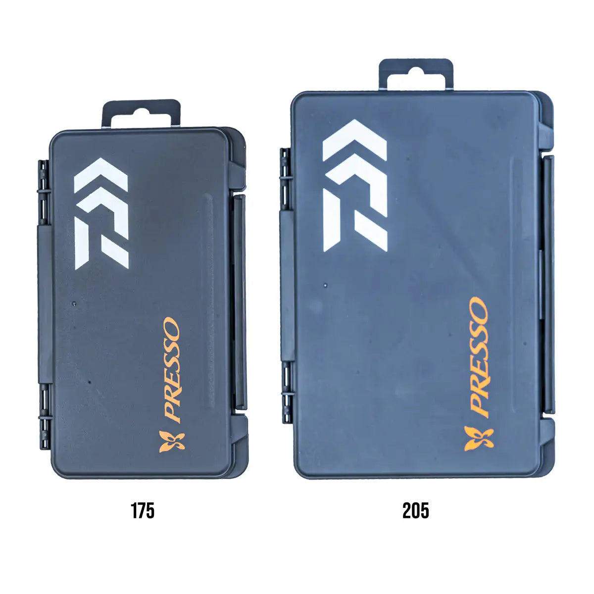 Two blue 'Presso' containers with different numbers on a white background
