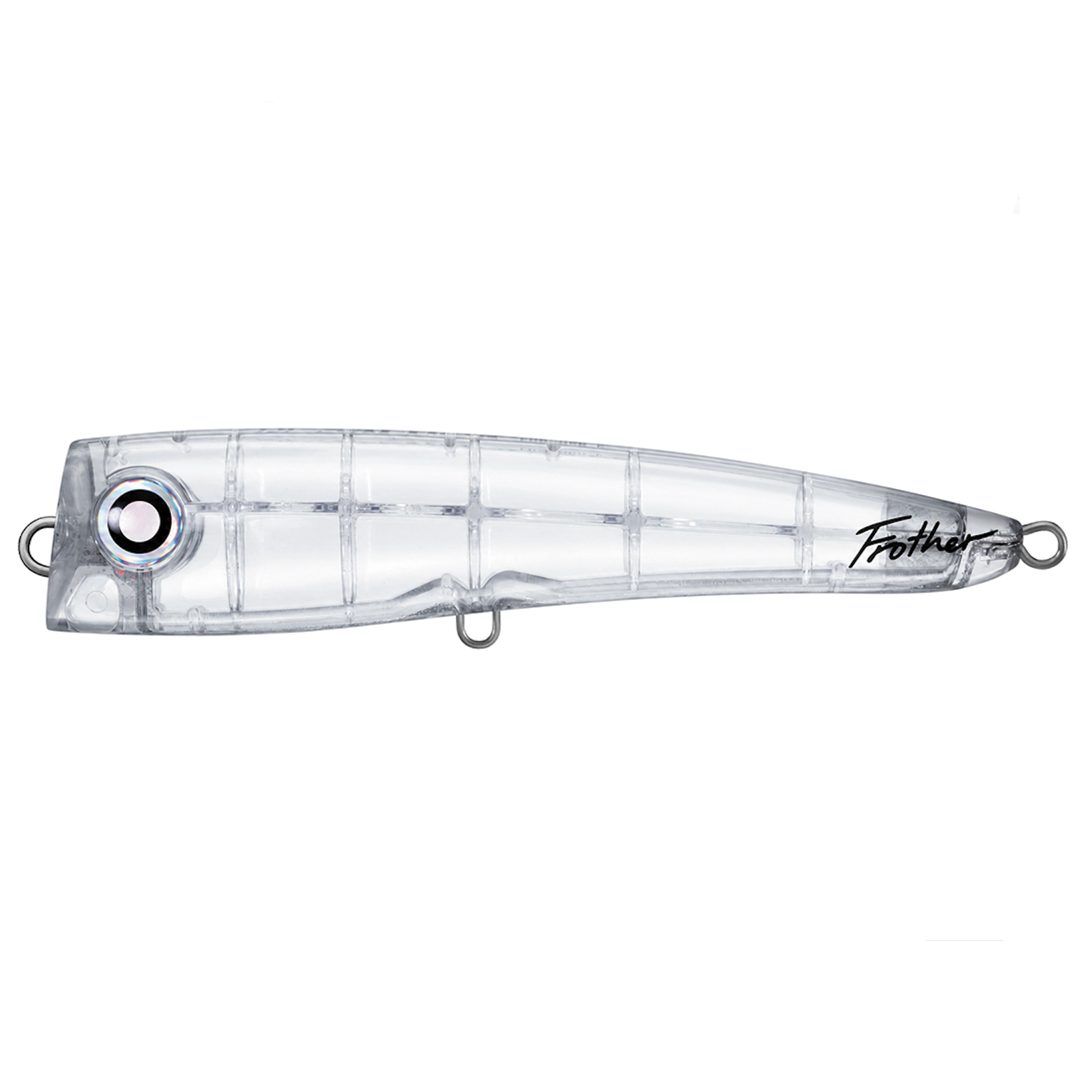 image of a daiwa frother popper in clear color on white background