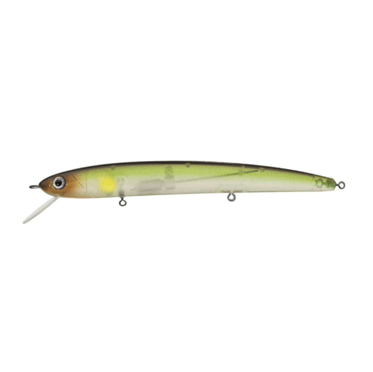 DaiwaDaiwa HMKL Minnow Steez Custom 137SP - JerkbaitFishing lure with a white and yellow body on a black backgroundHM137SPK2